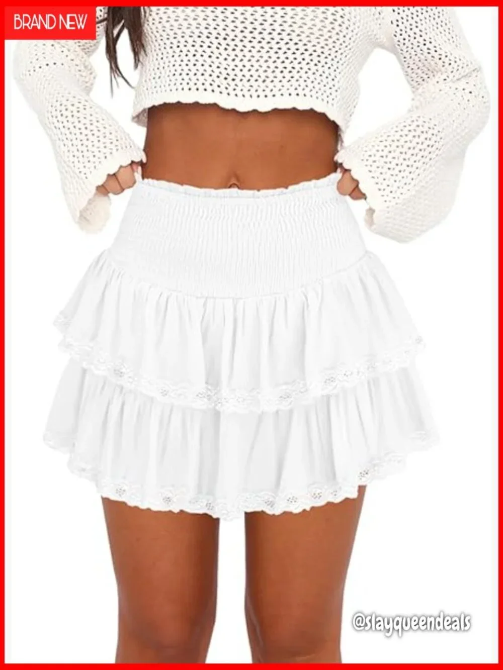 High Waist Ruffle Mini Skort with Built-In Shorts for Golf Tennis Active Wear